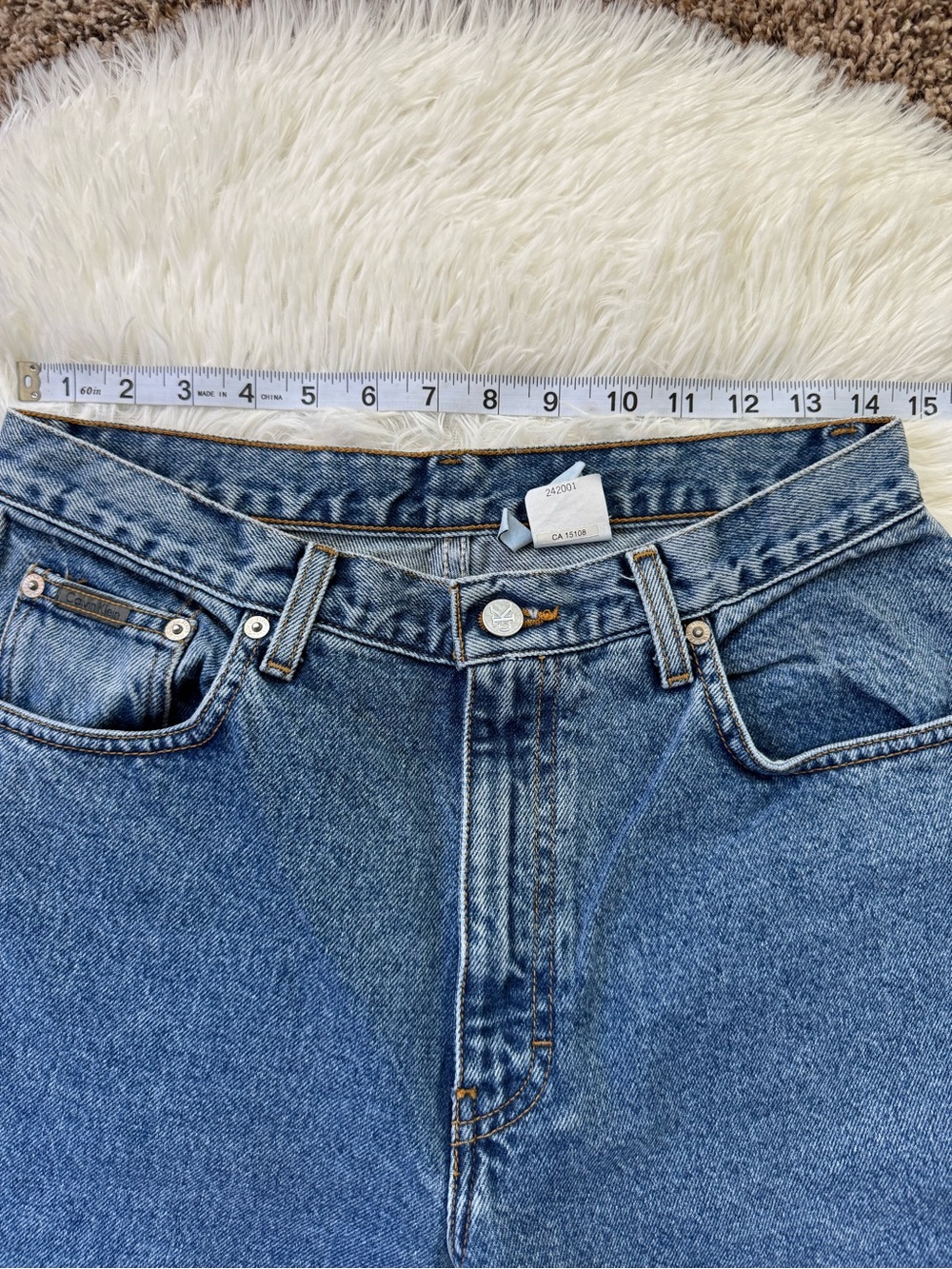 VTG Calvin Klein Classic 5 Pocket Jean Double Stonewash rigid mom jean sz 8/10 - Picture 10 of 13